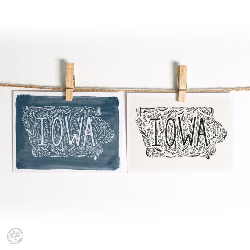 Iowa Floral Note Cards